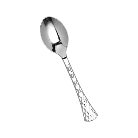 Smarty Had A Party Shiny Silver Glamour Cutlery Disposable Plastic Spoons (600 Spoons), 600PK 430S-SP-CASE